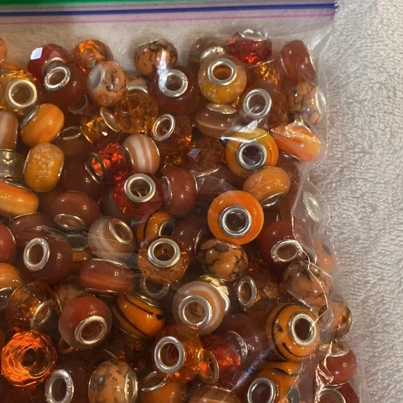 Orange/silver bead lot - Picture 5 of 6
